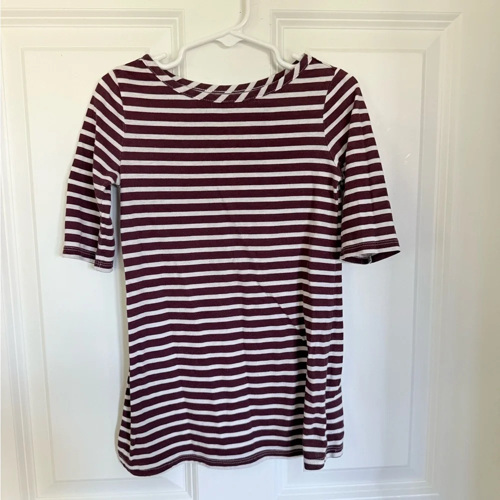 Maroon & White Striped Dress Toddler Girl - Size 3t